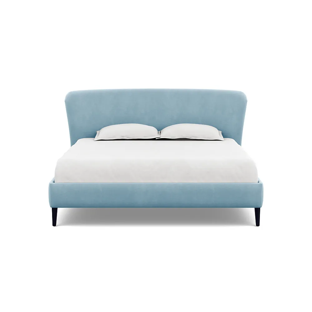 Heal's Darcey Bed Super King Varese Velvet Sky Black Feet