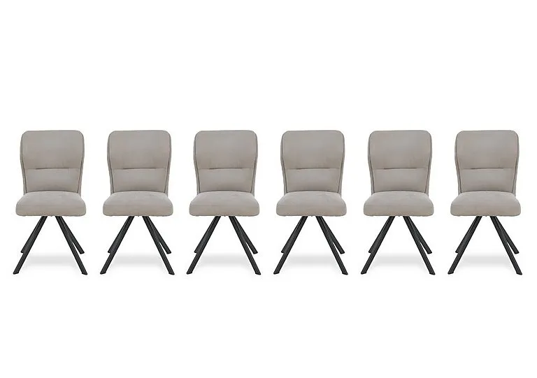 Terra Set of 6 Fabric Swivel Dining Chairs - Taupe