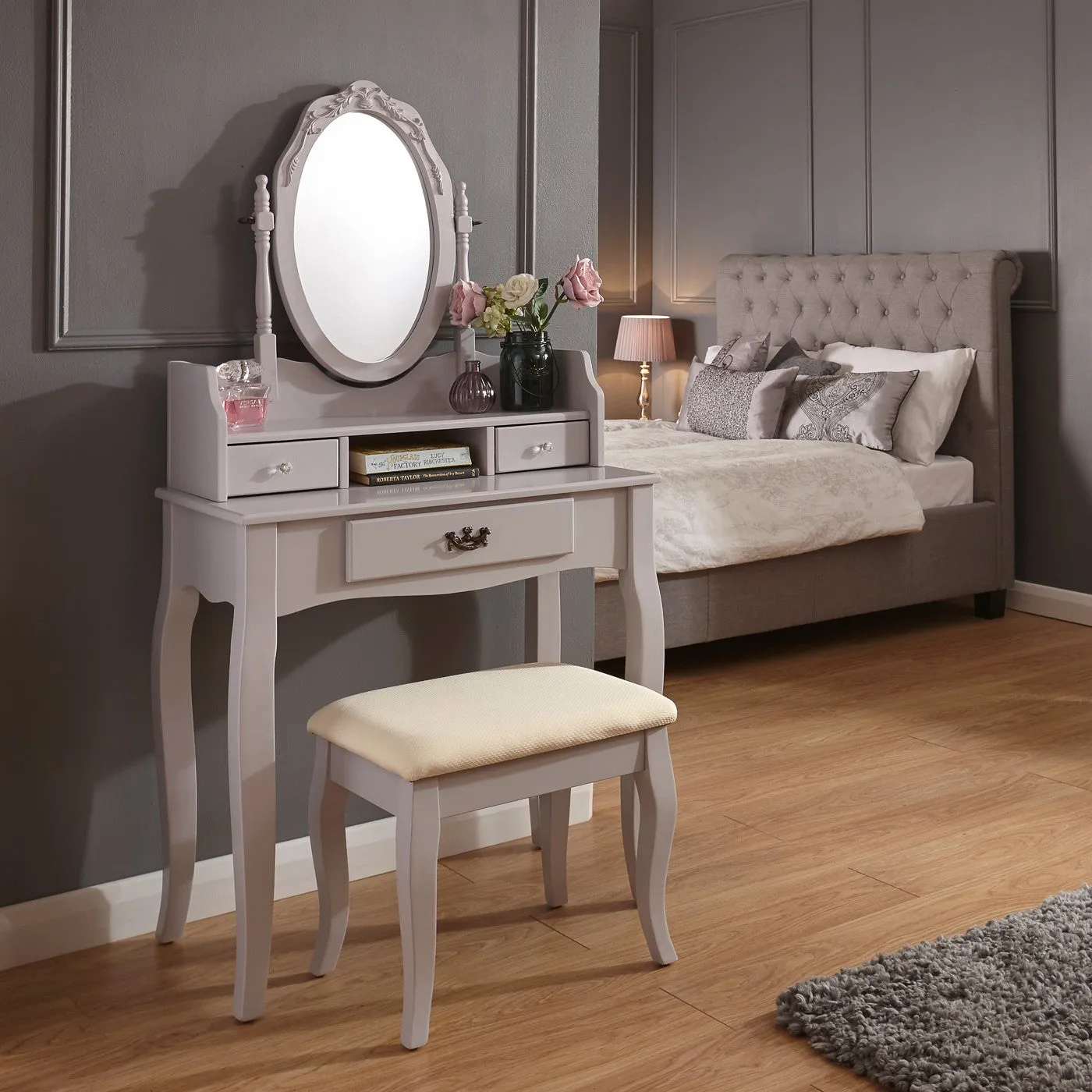 Lumberton Grey Dressing Table Set Grey