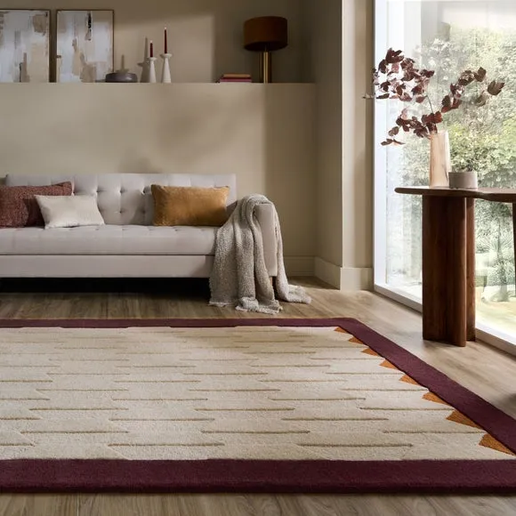 Mara Chevron Border Wool Rug 1