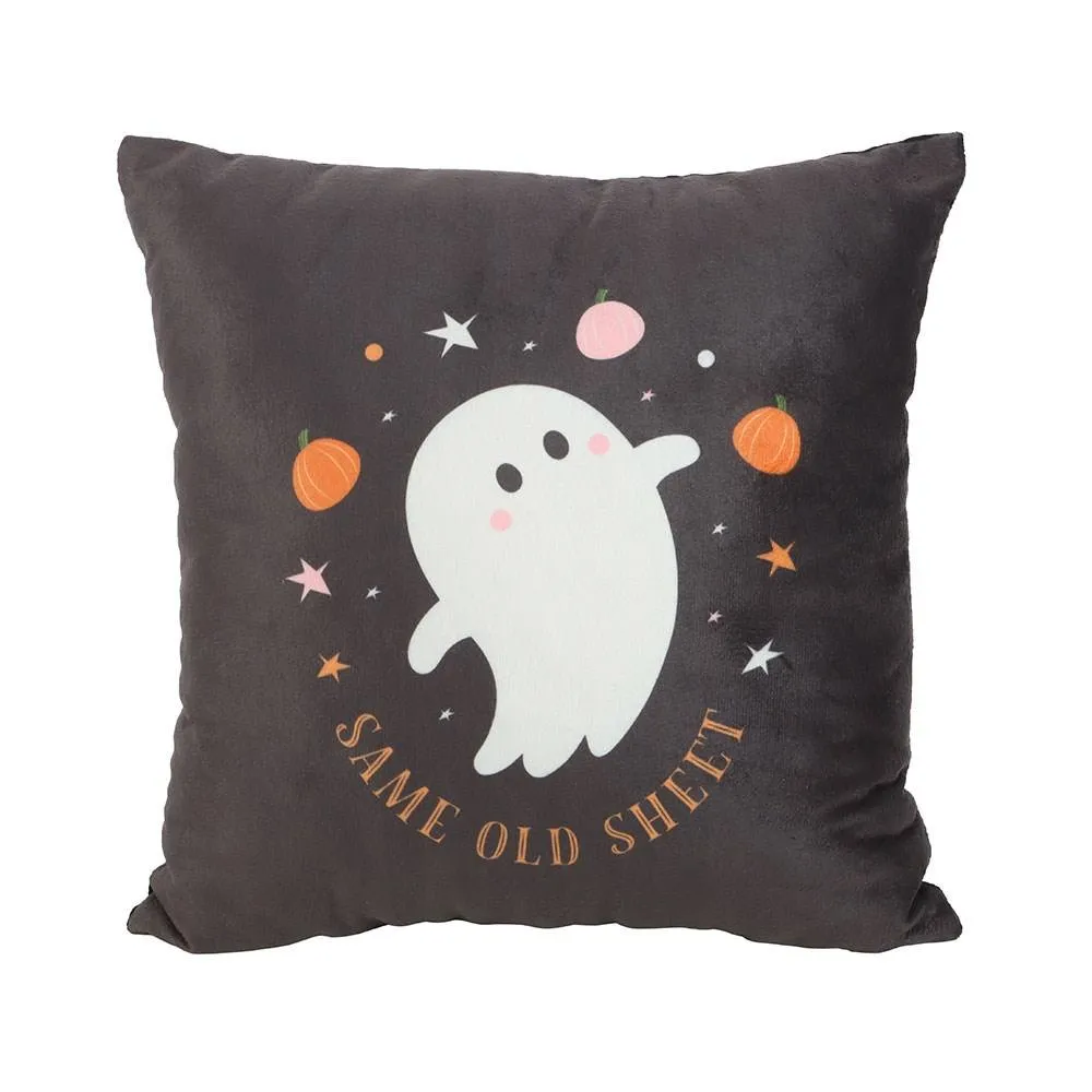 Something Different Same Old Sheet Square Ghost Cushion in Black