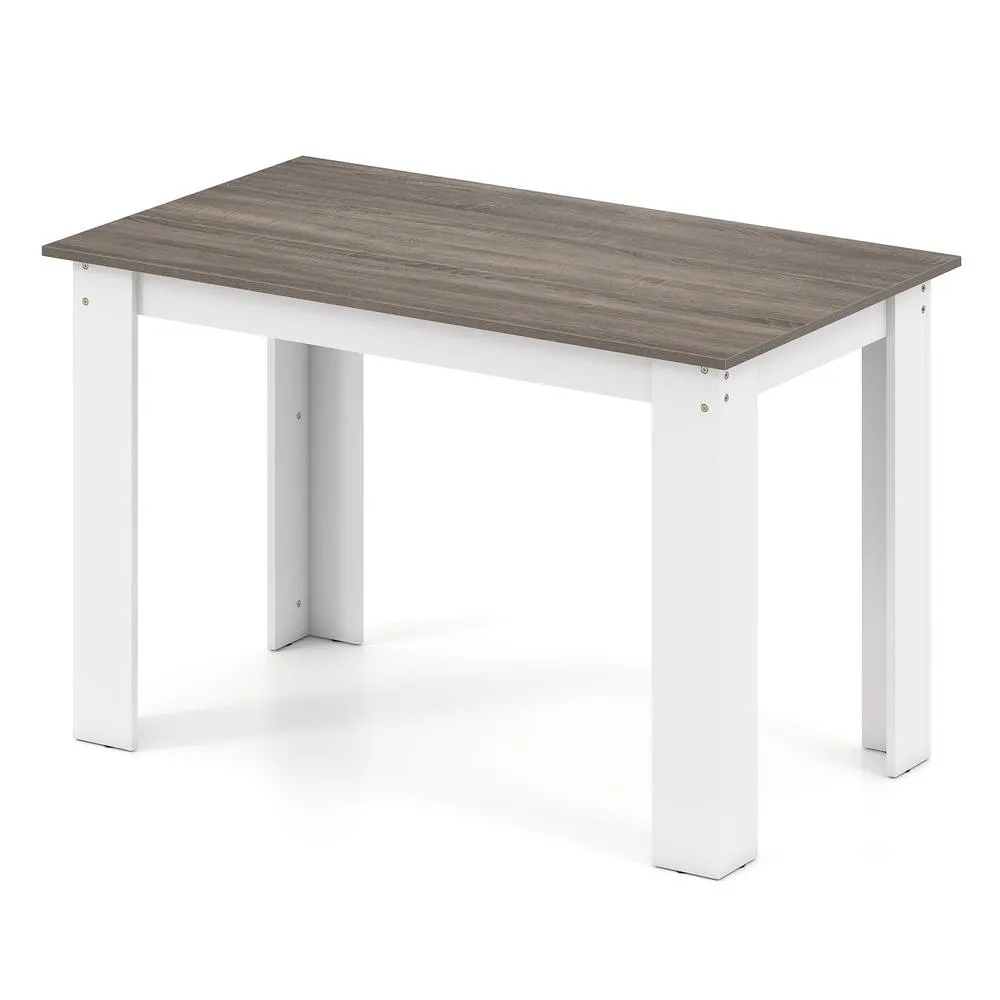 Costway 120 CM Kitchen Dining Table Wooden Rectangular Modern Dinette Table in White 5
