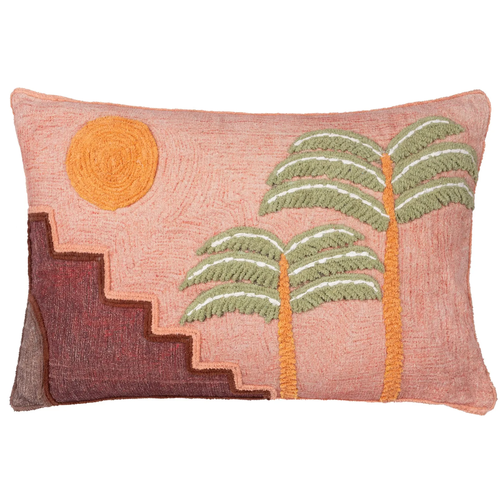 Furn . Moloko Embroidered Polyester Filled Cushion in Pink