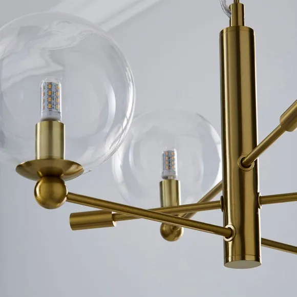 Nour 3 Light Antique Brass Semi Flush Ceiling Light 3