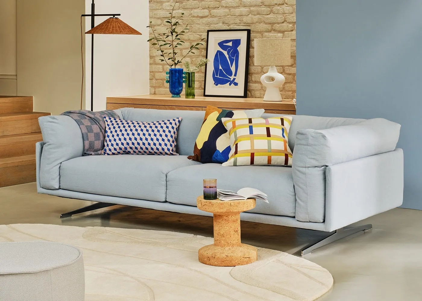 Heal's Novara 3 Seater Sofa Loop Twill Midnight Black Feet 3
