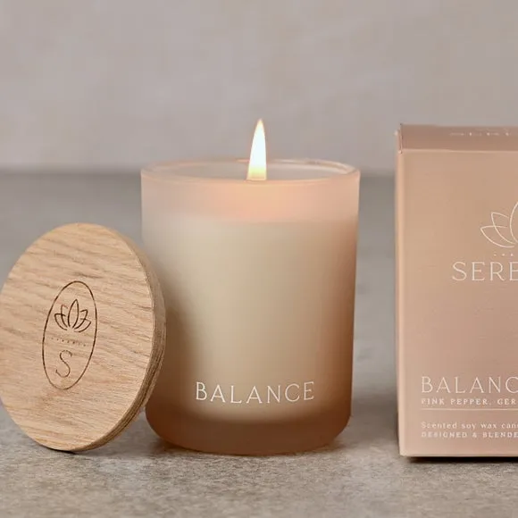 Serenity Balance Pink Pepper Geranium & Amber Candle