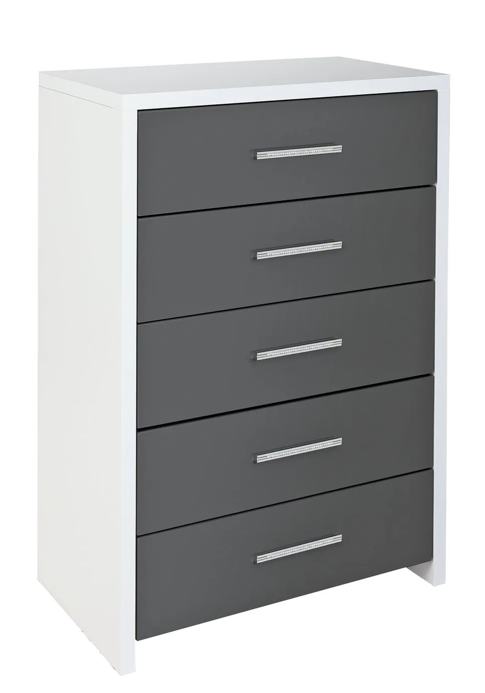 Argos Home Broadway 5 Drawer Chest - Grey Gloss & White