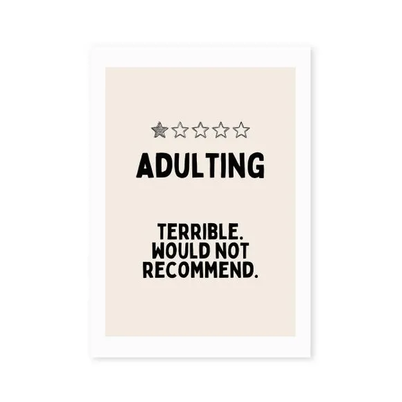 East End Prints Adulting Cream Print 2