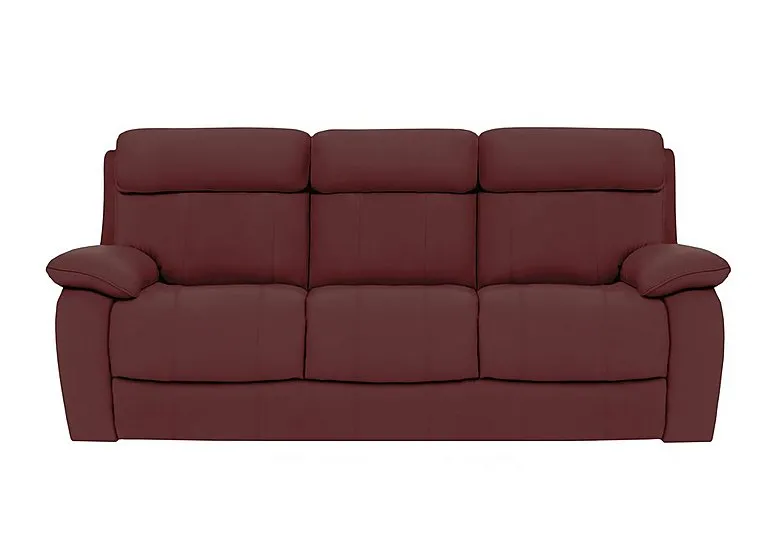 Moreno 3 Seater Leather Sofa - BV Deep Red
