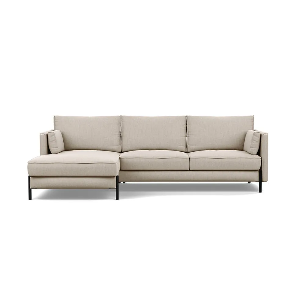 Heal's Tortona Left Hand Facing 4 Seater Corner Chaise Broadweave Putty Black Feet 1