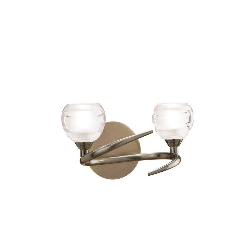 Netlighting Loop Wall Lamp 2 Light G9 Antique Brass in Bronze