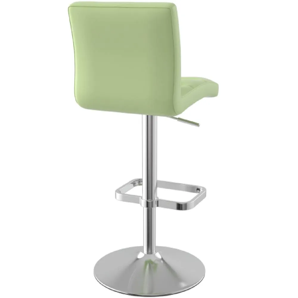 netfurniture Swank Brushed Steel Bar Stool With Faux Leather Padded Seat Green 6