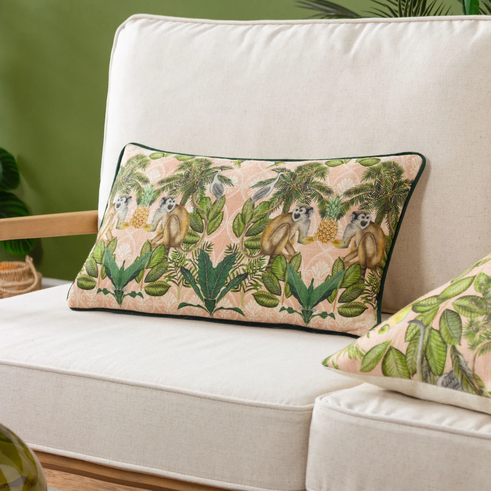 Wylder Tropics Valera Korba Monkey Tropical Cushion