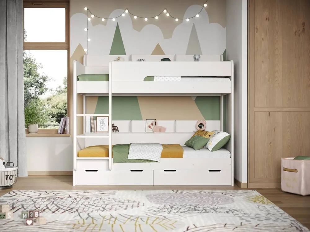 Flair Eddie Storage Bunk Bed in White 3