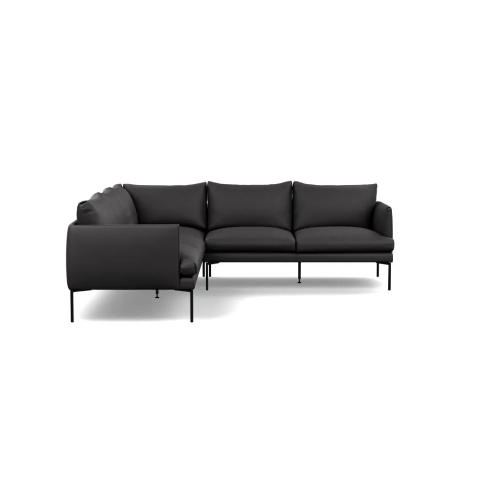 Heal's Matera Large Corner Sofa Leather Grain Graphite 063 1
