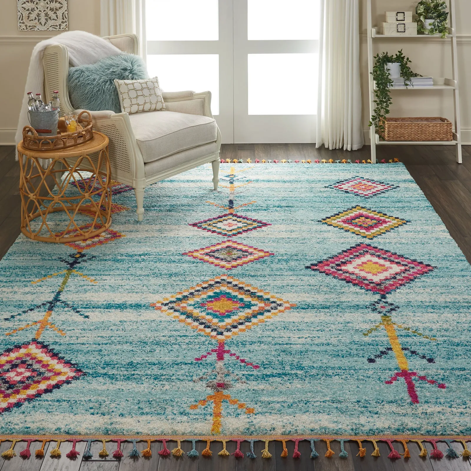 Nomad 4 Rug Blue, Yellow and Pink
