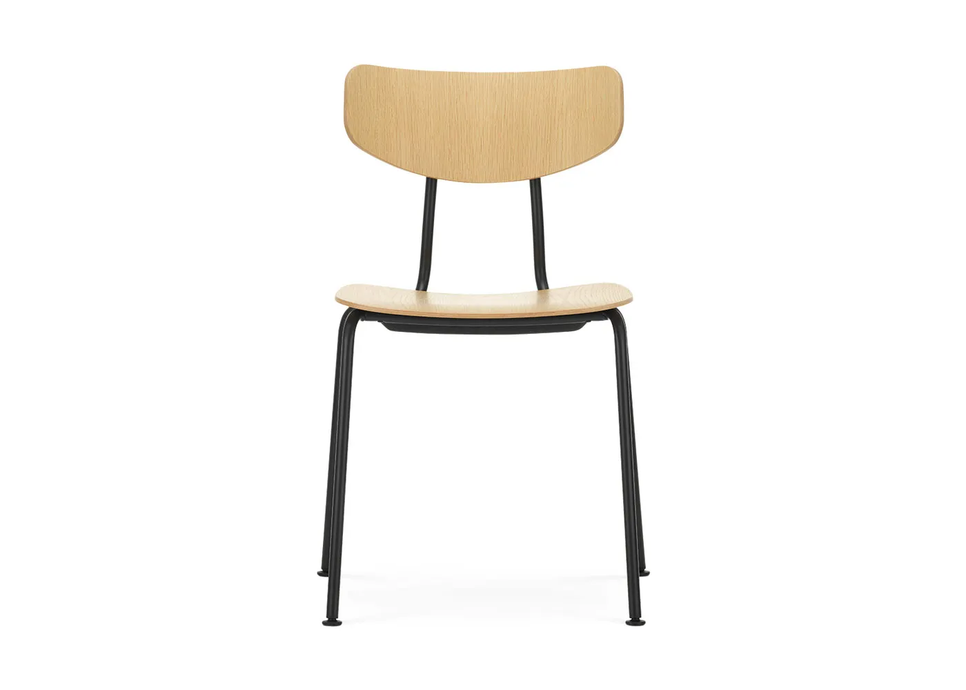 Vitra Moca Dining Chair Natural Oak Basic Dark Powder Coated Base 1