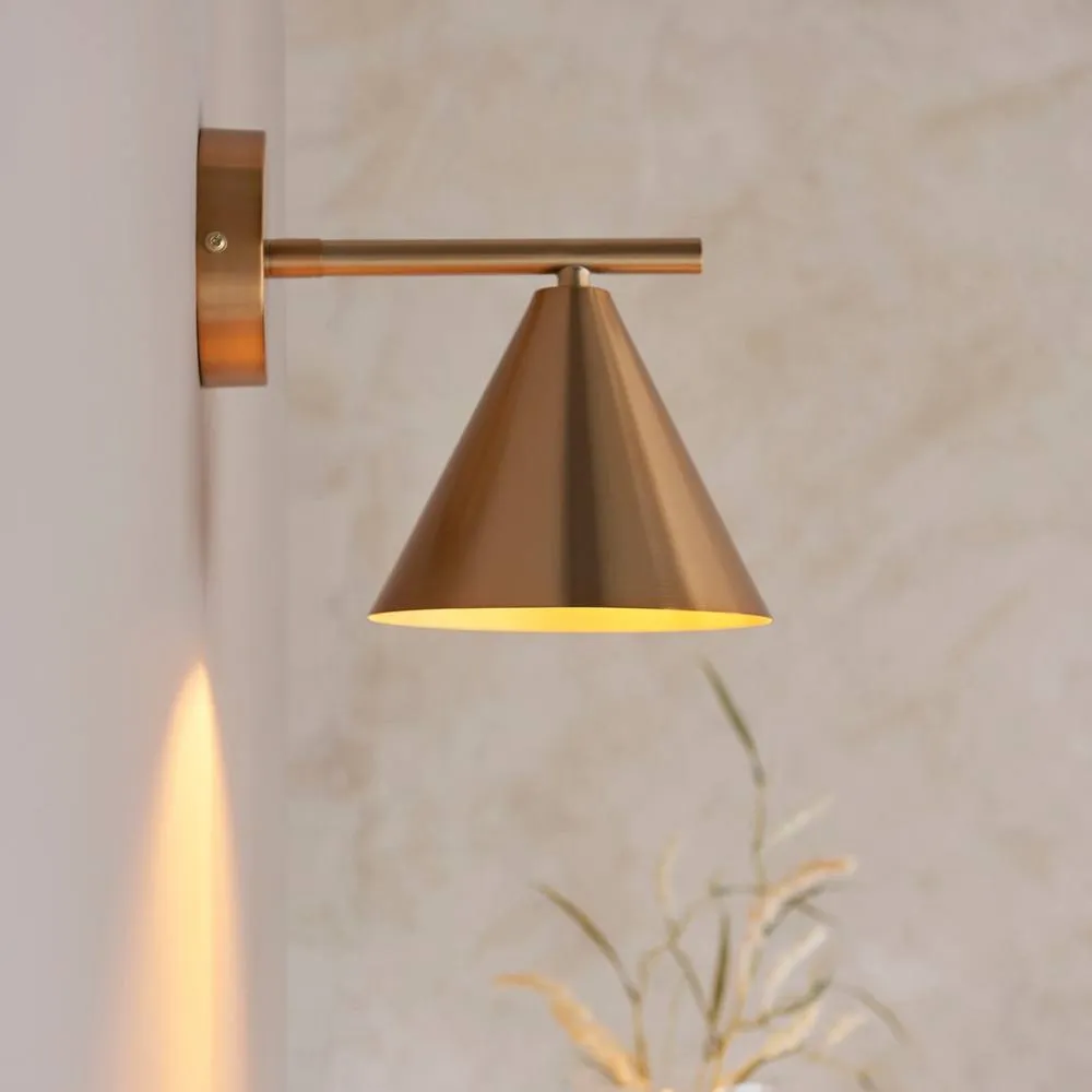 Netlighting Cape Dome Wall Lamp Warm Antique Brass Plate 1x E14 in Gold 2
