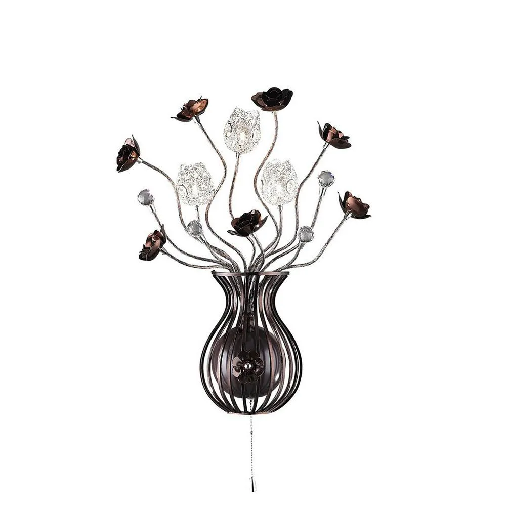 Netlighting (DH) Bonita Wall Lamp 3 Light G4 BrownCrystal NOT LEDCFL Compatible in Brown