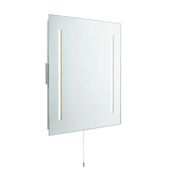 Netlighting Glimpse Integrated LED 2 Light Bathroom Shaver Wall Light Mirrored Glass Matt Silver IP44 in Grey