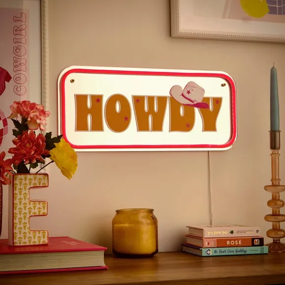 Howdy Mirrored Neon Sign 2