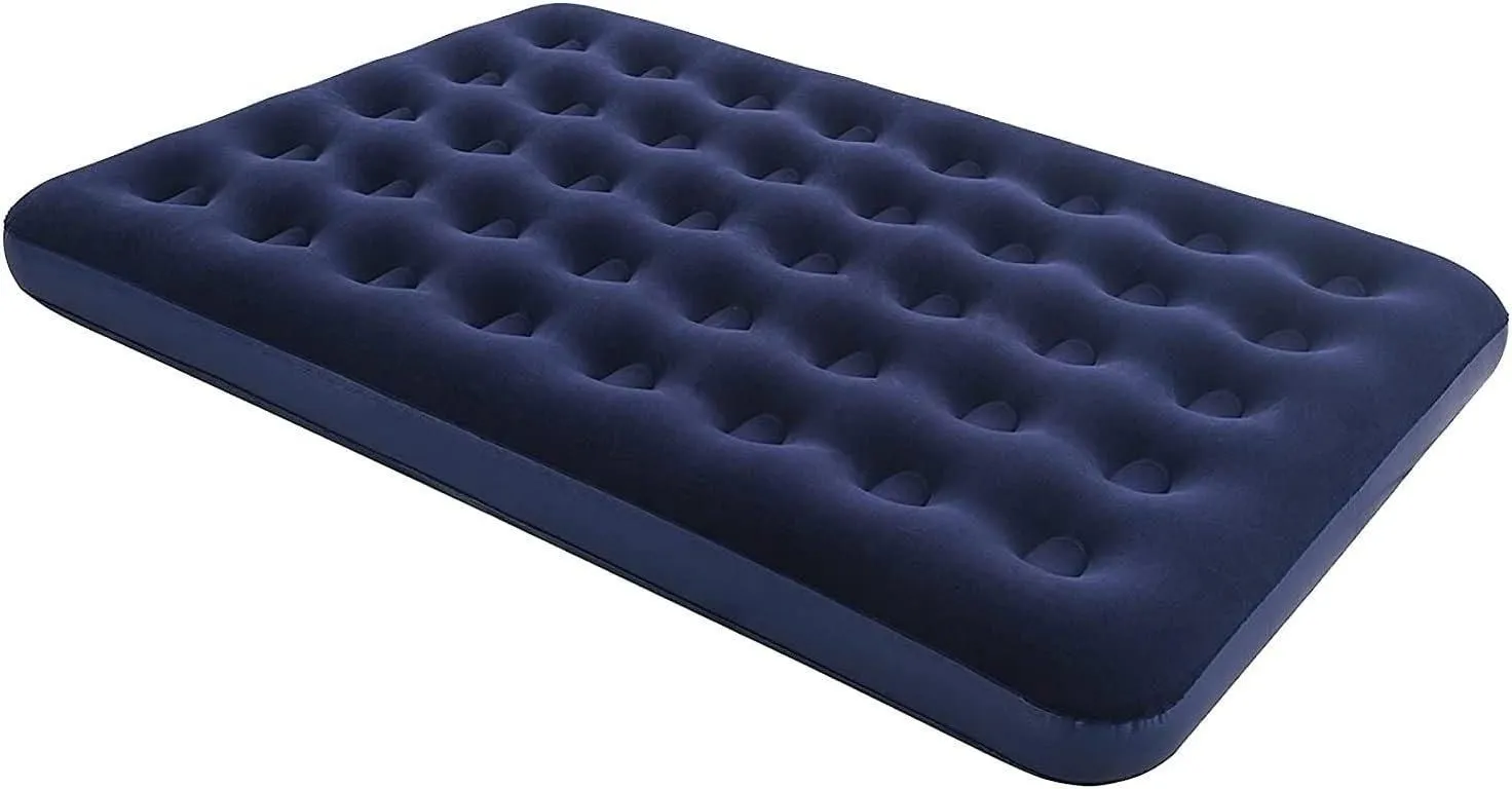 Elex Flocked Double Air Bed - Waterproof & Rapid Inflate in Blue