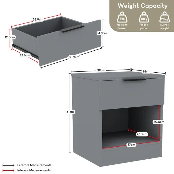 Hayes 1 Drawer Bedside Table 6