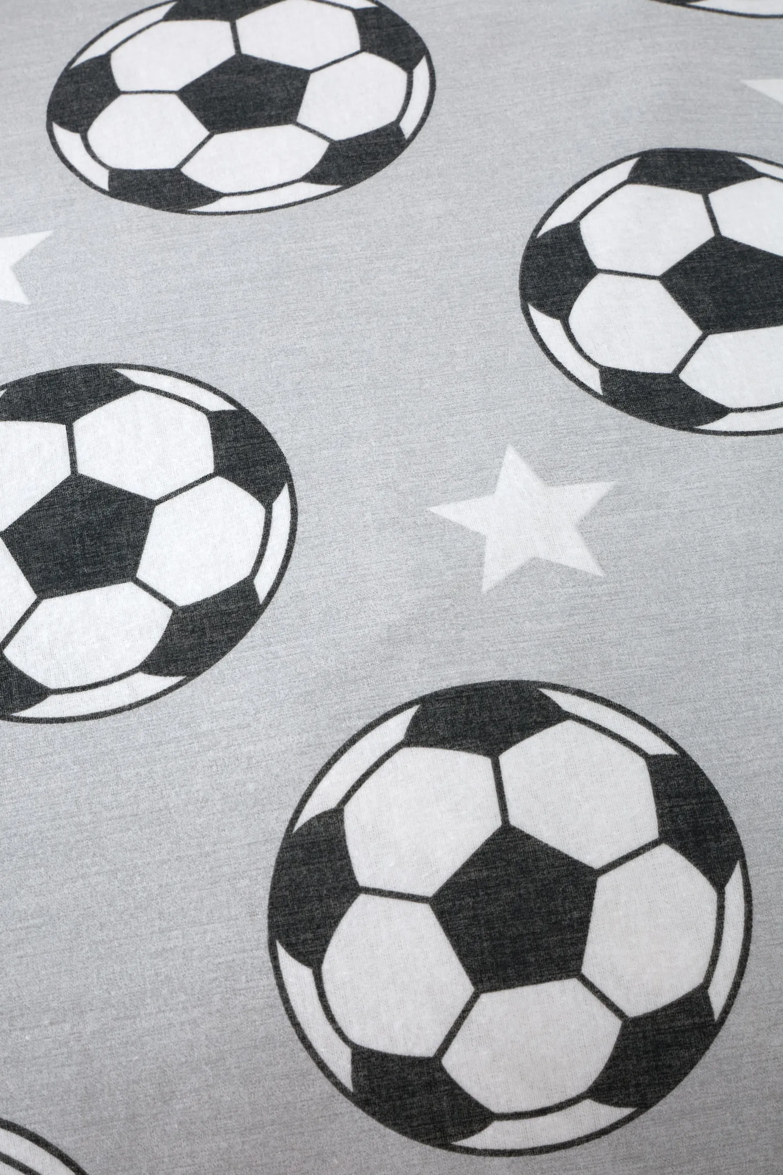 Catherine Lansfield 'Brushed Cotton Football Stars' Fitted Sheet in Grey 2