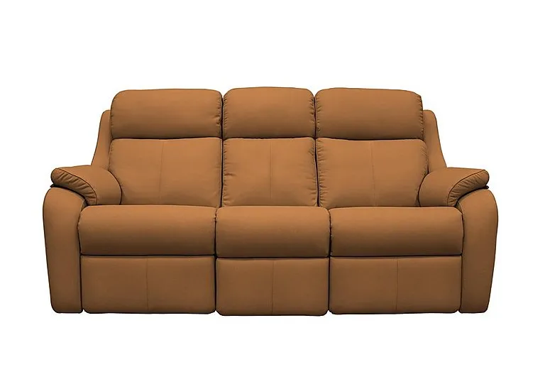Kingsbury 3 Seater Leather Power Battery Recliner Sofa with Power Headrests - Cambridge Tan