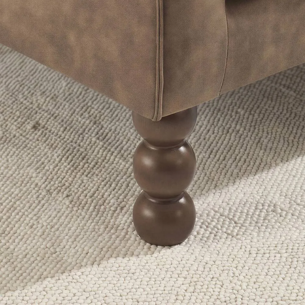 FurnitureboxUK Monroe Faux Leather 2 Seater Sofa in Brown 6