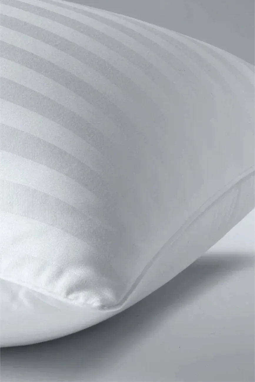 Ezysleep Satin Stripe Luxury Pillows in White 2