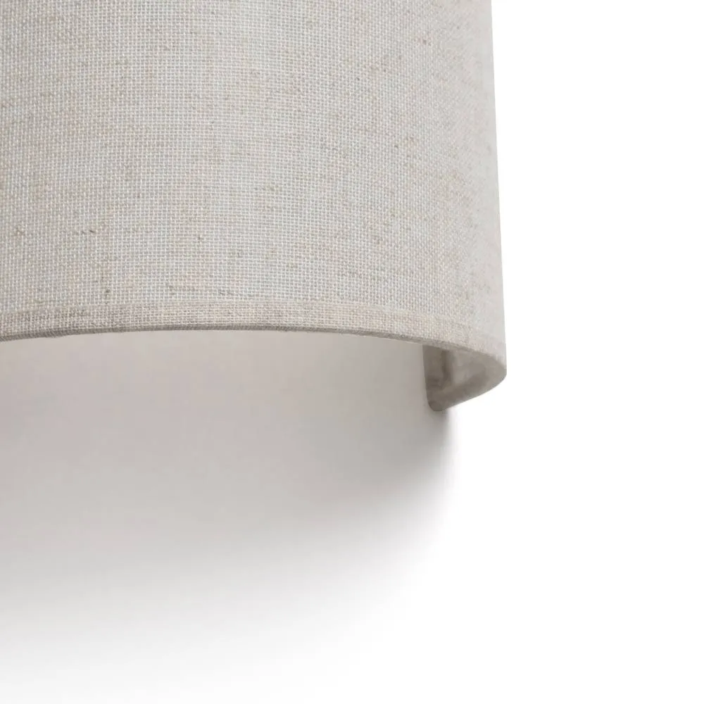 Netlighting Otton Round Linen Up Down Wall Lamp Vertical 2 Light in Light Beige 2