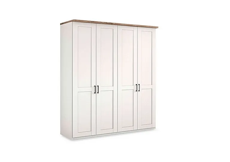 Adeline 4 Door Hinged Wardrobe - White