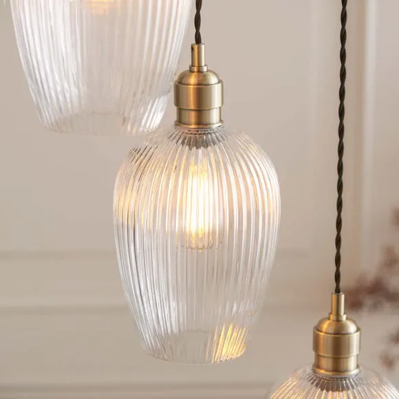 Vogue Sturt 7 Light Ribbed Adjustable Cascade Pendant Light 5