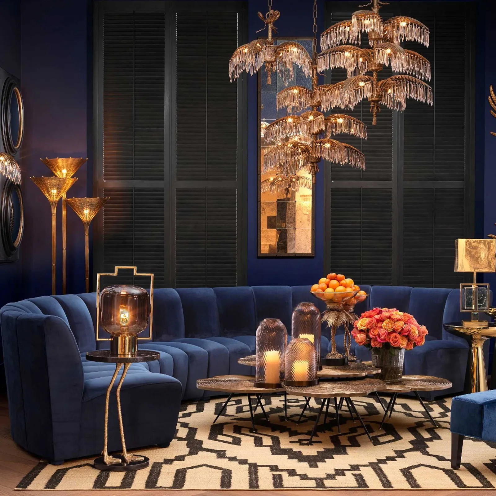 Eichholtz Lando Modular Sofa Midnight Blue, Navy Velvet | Barker & Stonehouse 2