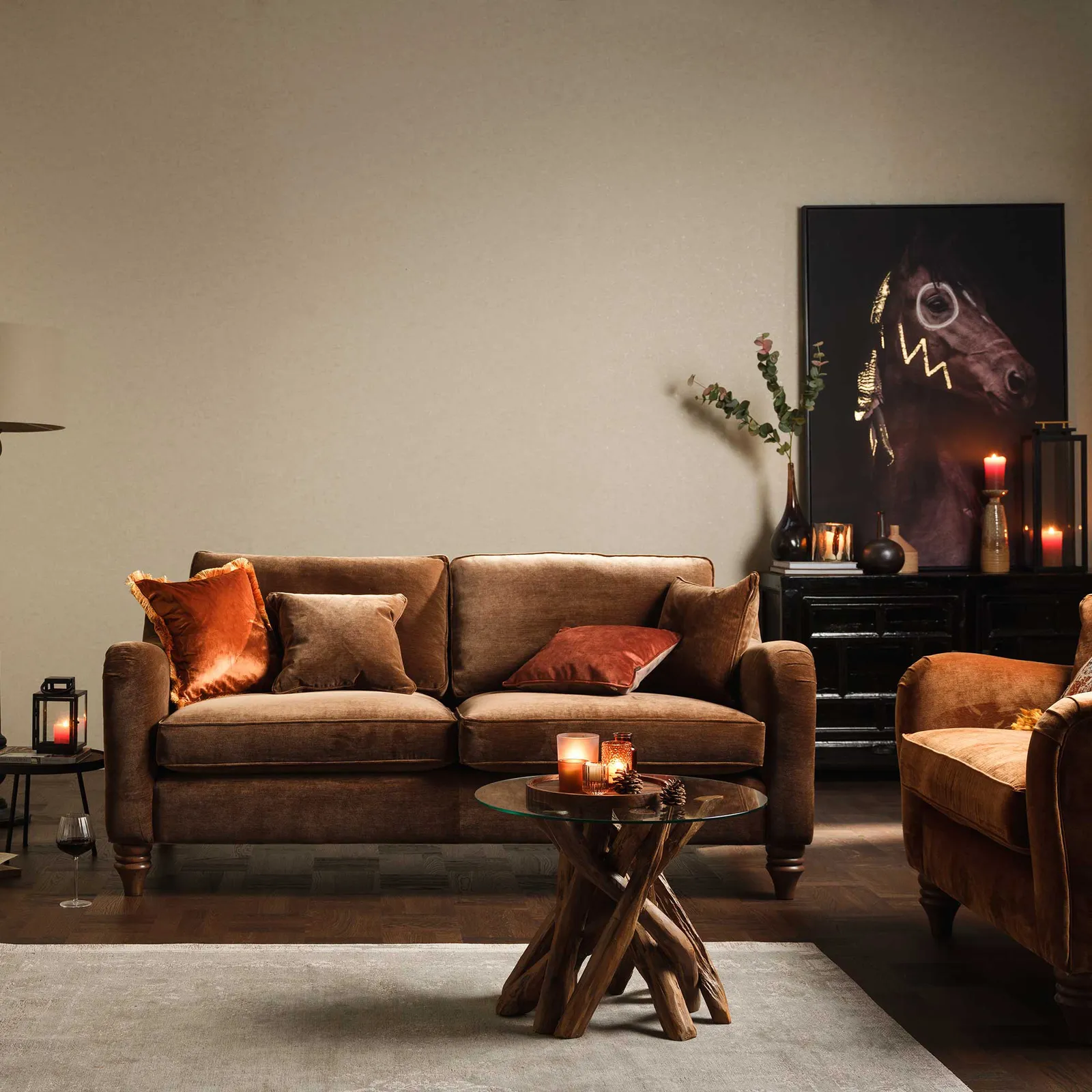 Benedict Medium Sofa, Brown Fabric | Barker & Stonehouse 2