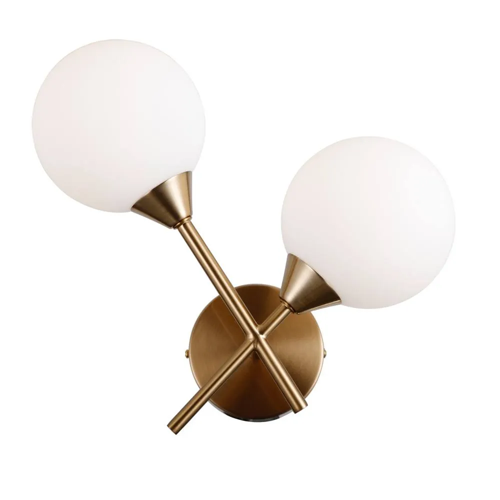 Netlighting Evora Globe Wall Lights Honey Brass 2xG9 in Gold