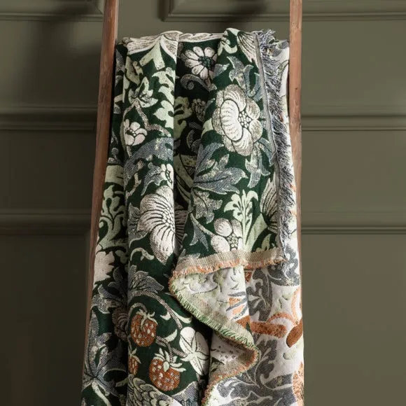 Morris & Co. Strawberry Thief Throw Blanket 130cm x 170cm 5