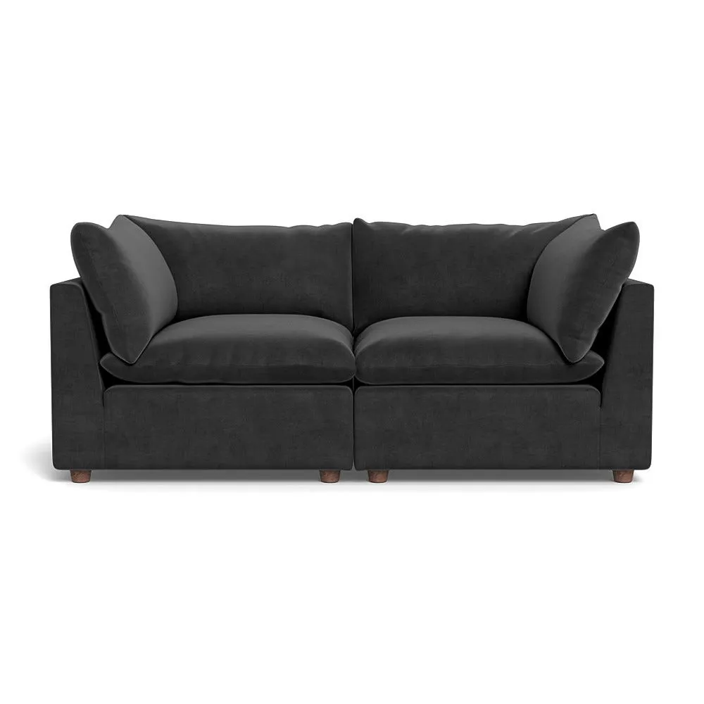 Heal's Astrid 3 Seater Sofa Smart Luxe Velvet Nickel Walnut Stained Beech Feet 1