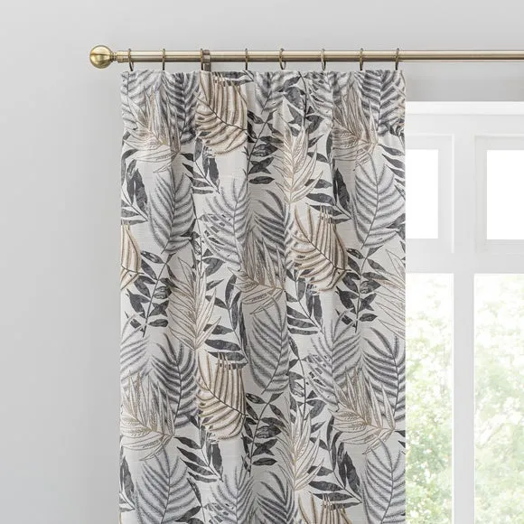 Leaf Jacquard Pencil Pleat Curtains 1