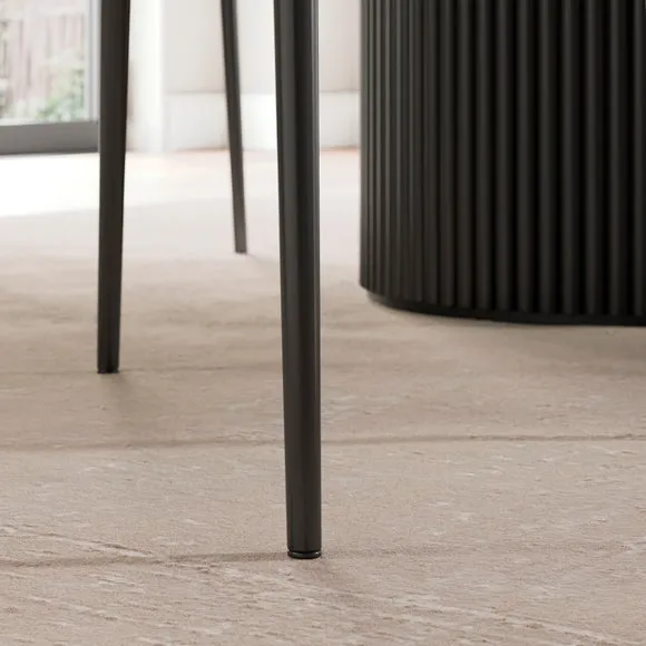 Kendall Dining Chair with Black Legs, Chenille 5