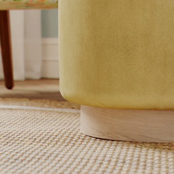 Round Velvet Storage Footstool 5