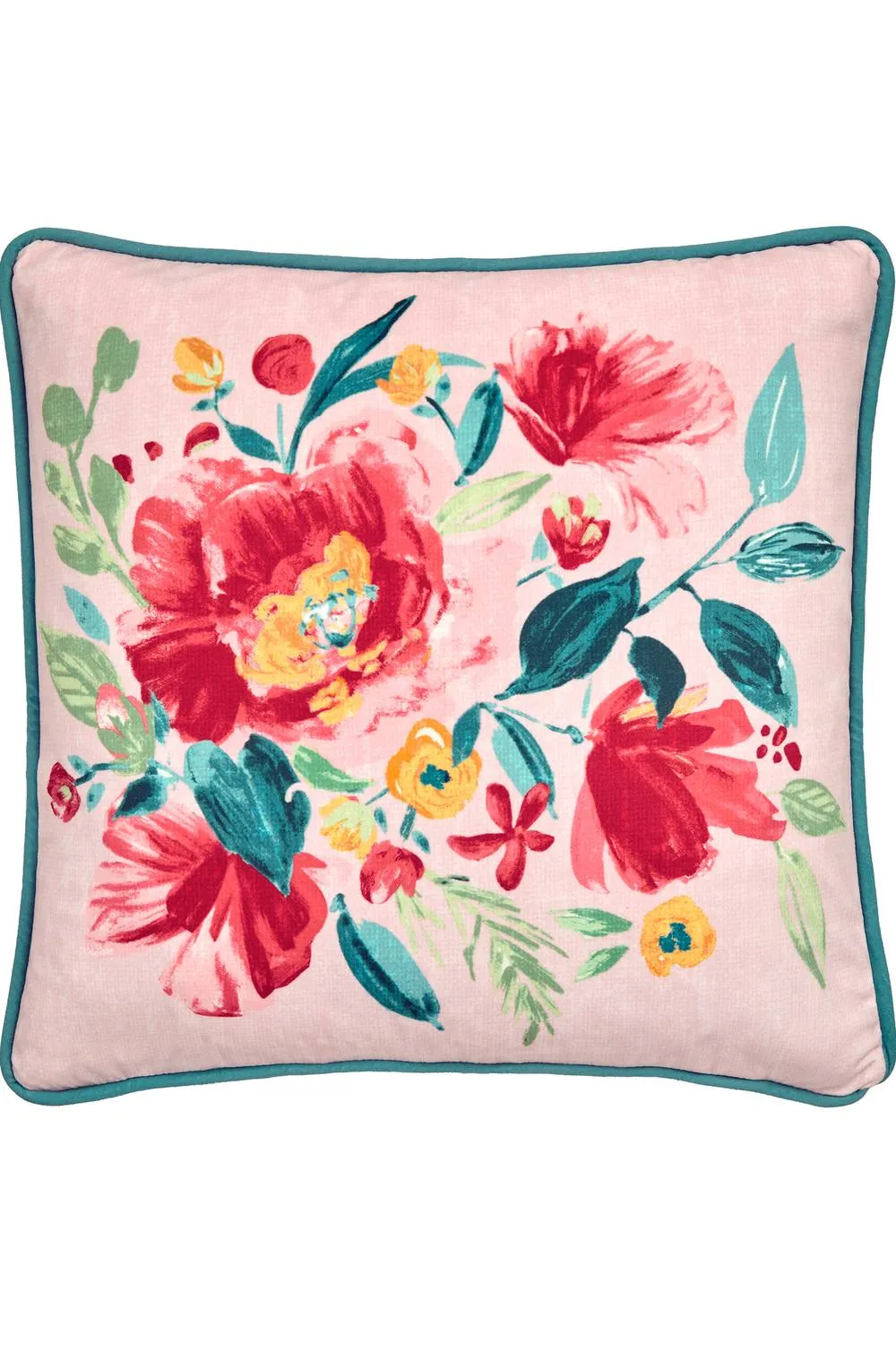 Dreams & Drapes 'Abstract Poppy' Velvet Filled Cushion 3