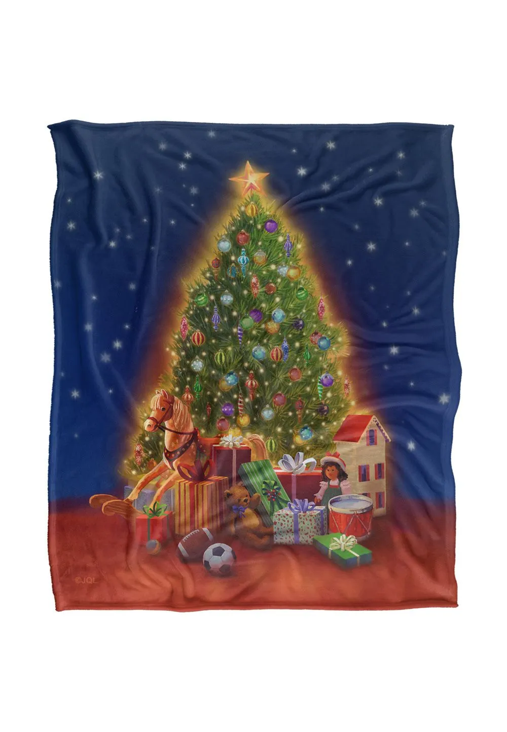 JQ Licensing Lc Christmas Tree Gifts Silky Touch Super Soft Throw Blanket 152 X 127 cm in White