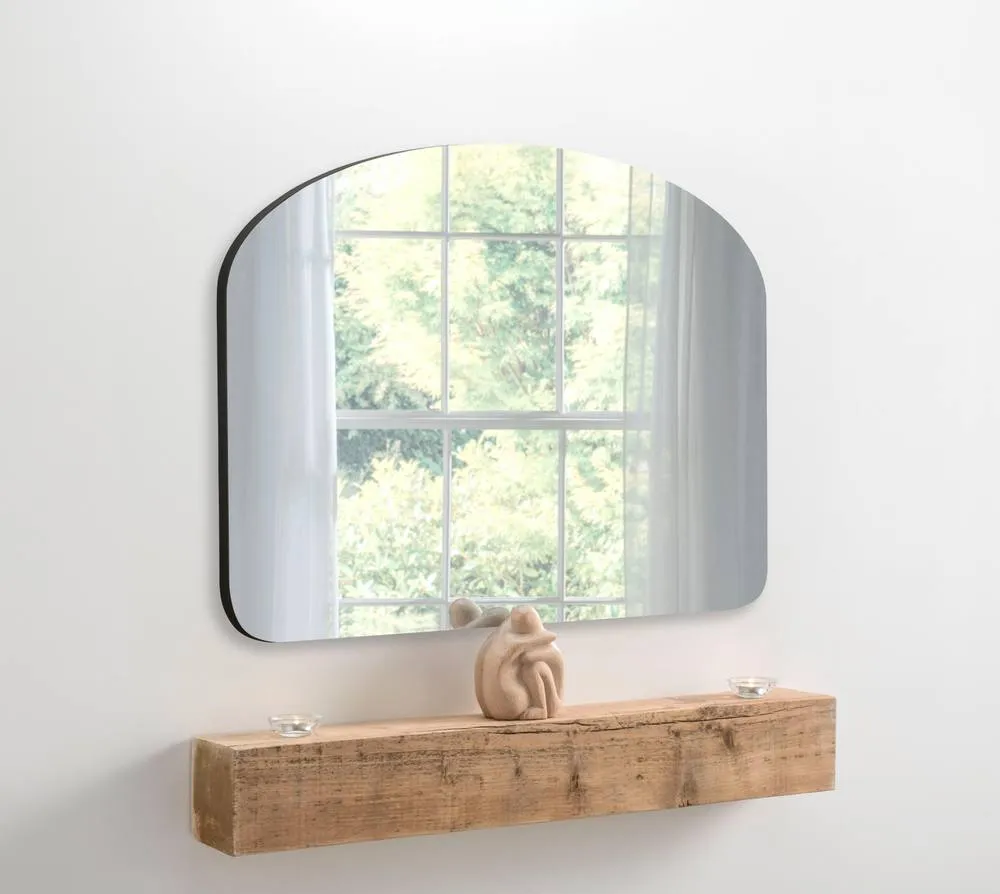 Yearn Mirrors Soho Curved Overmantle Mirror in Black 3
