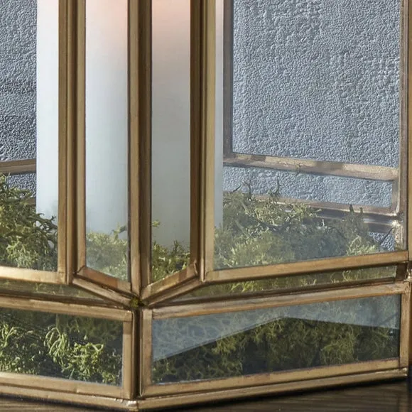 Brass Wide Hexagon Lantern 3