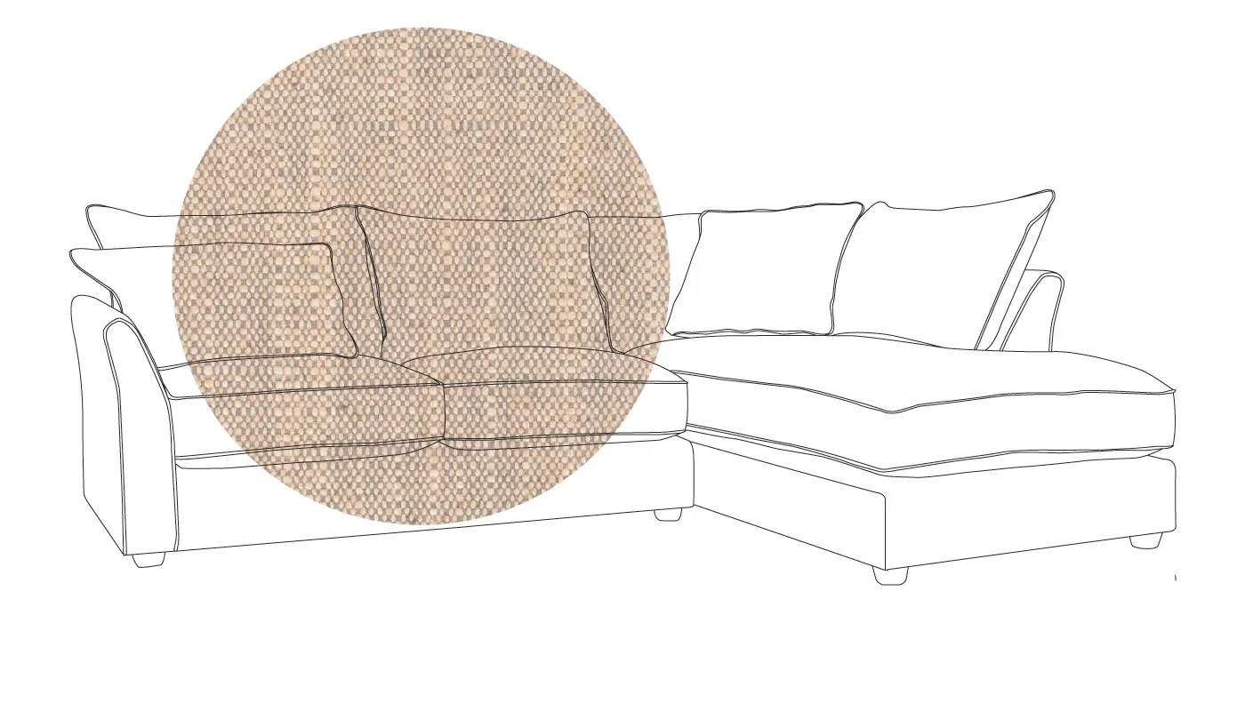 Heal's Tailor Right Hand Facing Corner Sofa Broad Weave Pebble Natural Feet