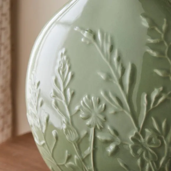 Embossed Floral Ceramic Vase 2