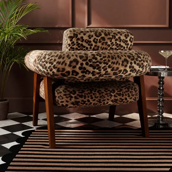 Brynn Leopard Print Velvet Accent Chair 2