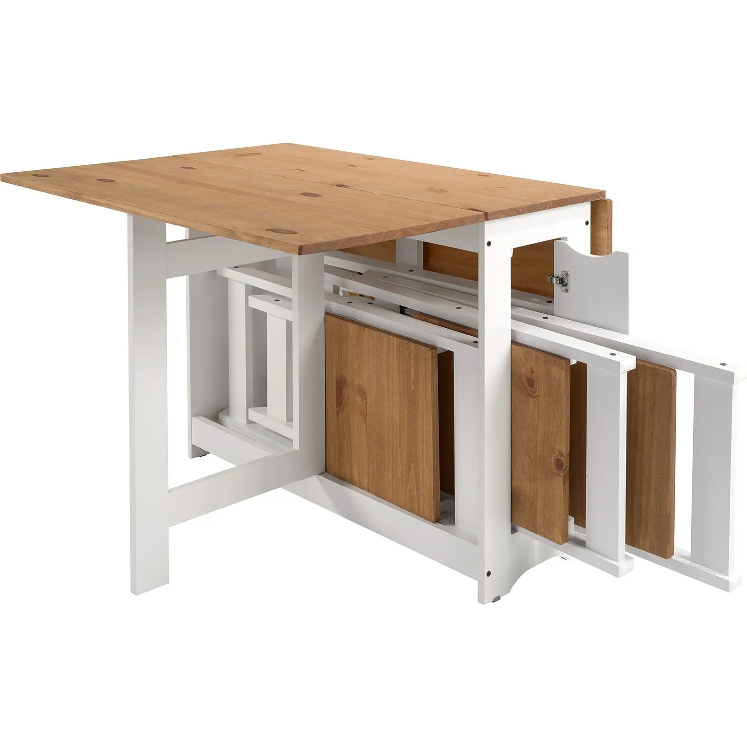 Seconique Santos Butterfly Dining Set in White 6